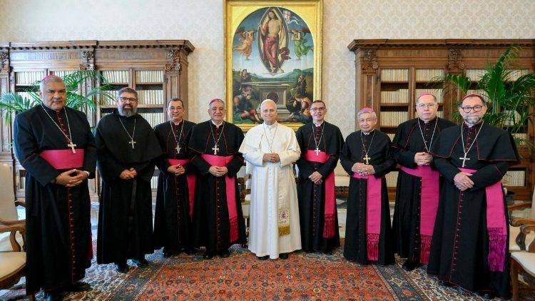 El Papa León XIV recibe a los obispos panameños en visita ad limina