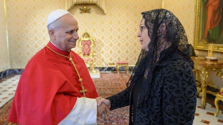 Papa León XIV recibe en audiencia a la presidenta de Eslovenia
